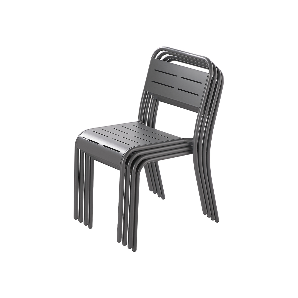 concept-usine-bergame-4-chaises-jardin-acier-empilables image 3