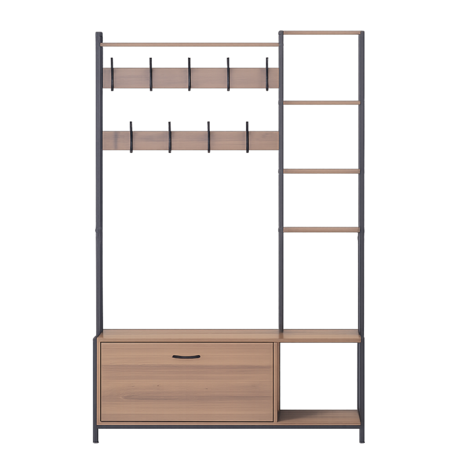 concept-usine-manti-armoire-rangement-noyer-noir-bois-m-tal image 2