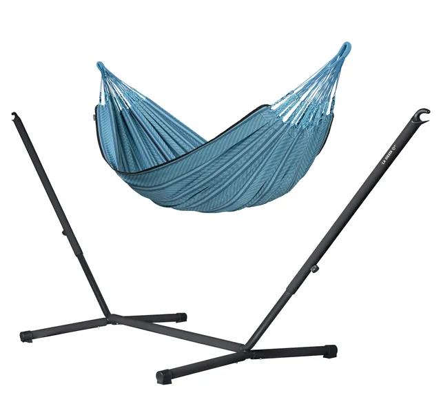 la-siesta-nautico-flora-hamac-coton-bio-blue-zebra-400cm image 1