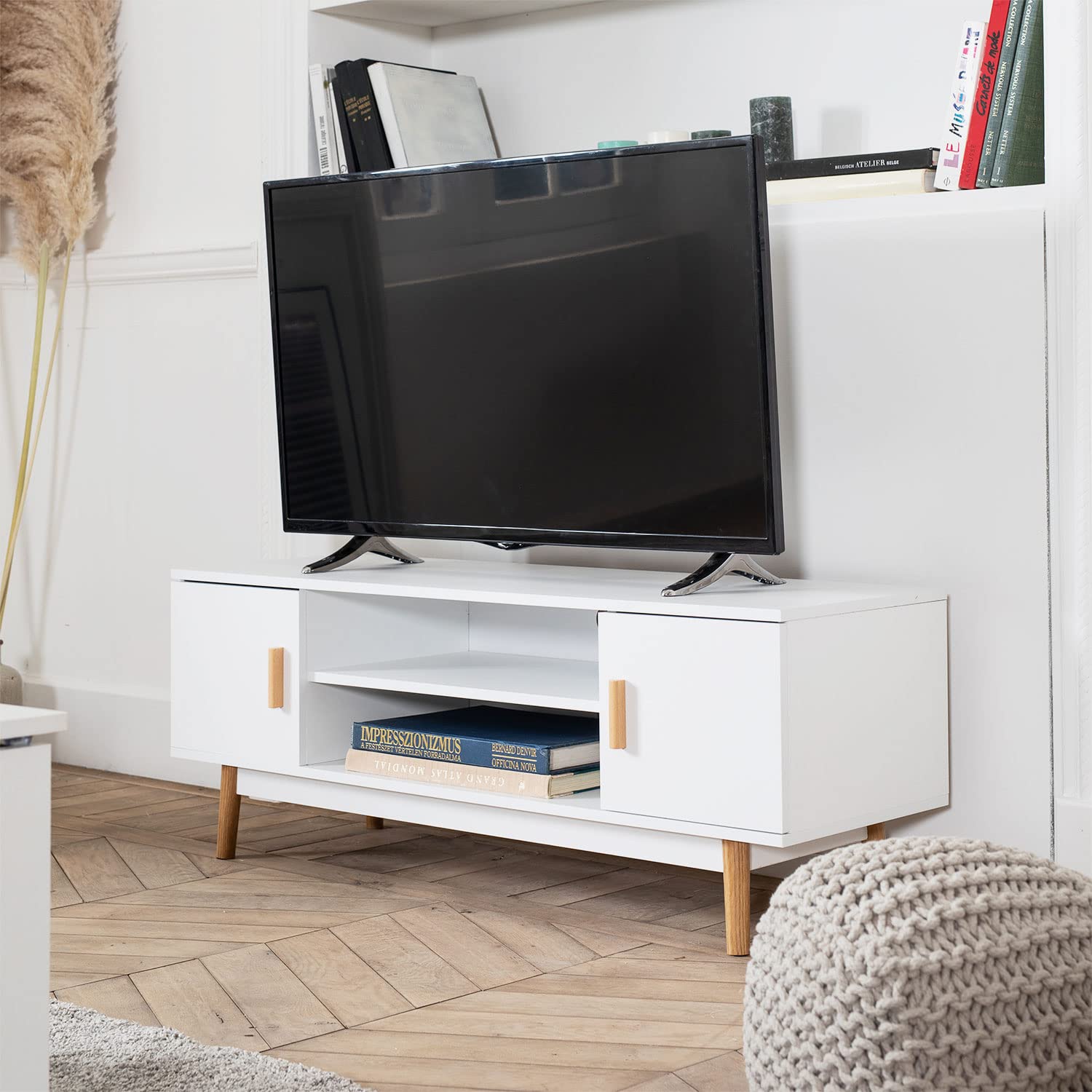happy-garden-joey-meuble-tv-blanc-120cm-scandinave image 2