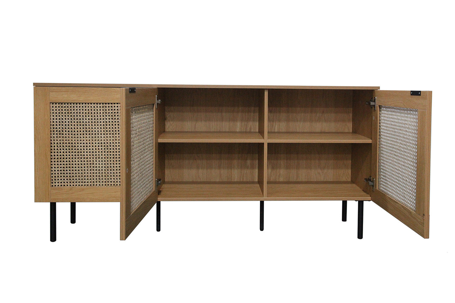 concept-usine-ubud-buffet-bois-ch-ne-cannage-160-cm-3-portes image 3