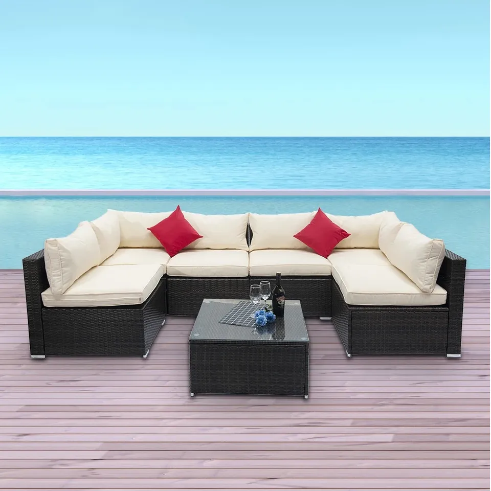 concept-usine-bastia-salon-jardin-6-places-marron-beige image 1