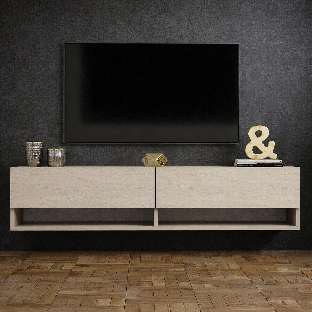 concept-usine-sarty-meuble-tv-suspendu-travertin-140-cm image 2