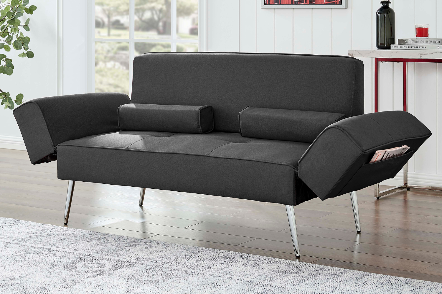 concept-usine-riga-canap-convertible-2-places-gris-fonc image 1