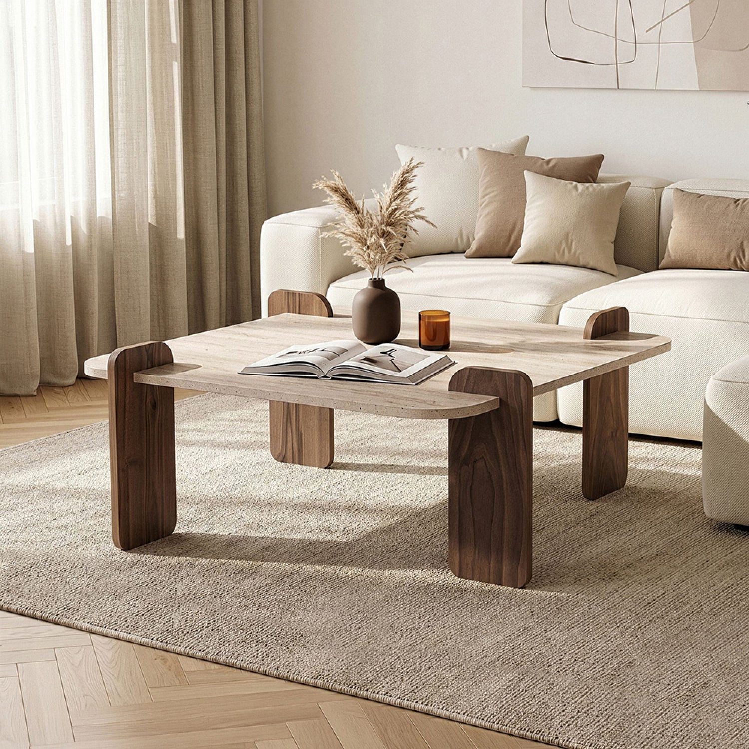 concept-usine-tasi-table-basse-carr-e-beige-90-cm image 2
