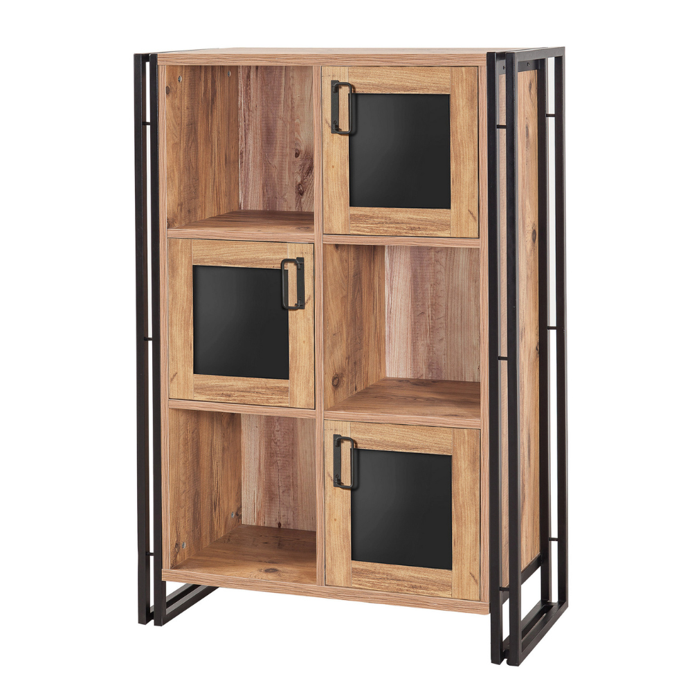concept-usine-erna-meuble-rangement-salon-bois-noir-avec-portes image 3
