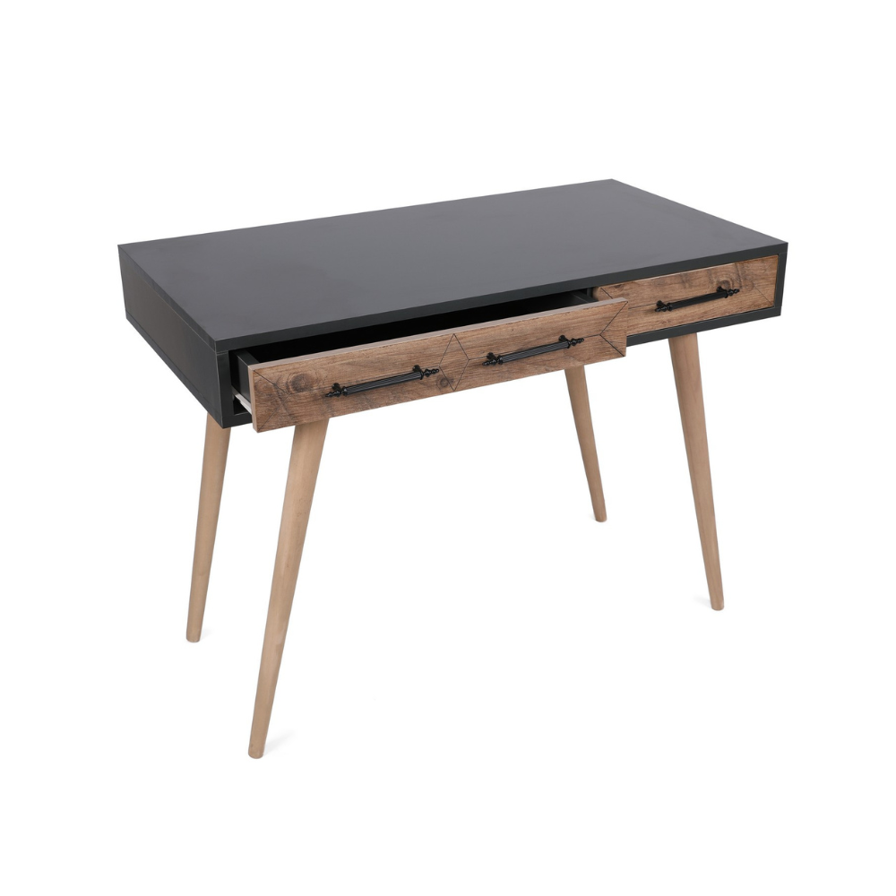concept-usine-virrat-bureau-noir-et-bois-avec-tiroir image 6