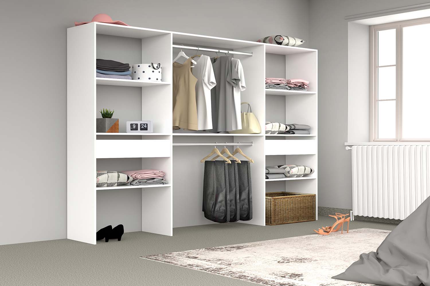 concept-usine-elys-e-dressing-blanc-220-cm-2-penderies image 2