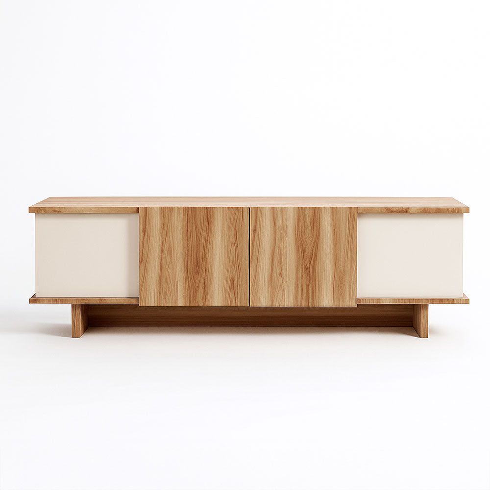 concept-usine-brona-meuble-tv-bois-beige-180-cm-4-placards image 4