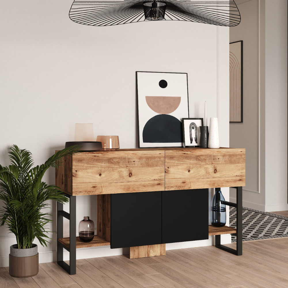 concept-usine-tari-meuble-salon-industriel-bois-et-noir image 2