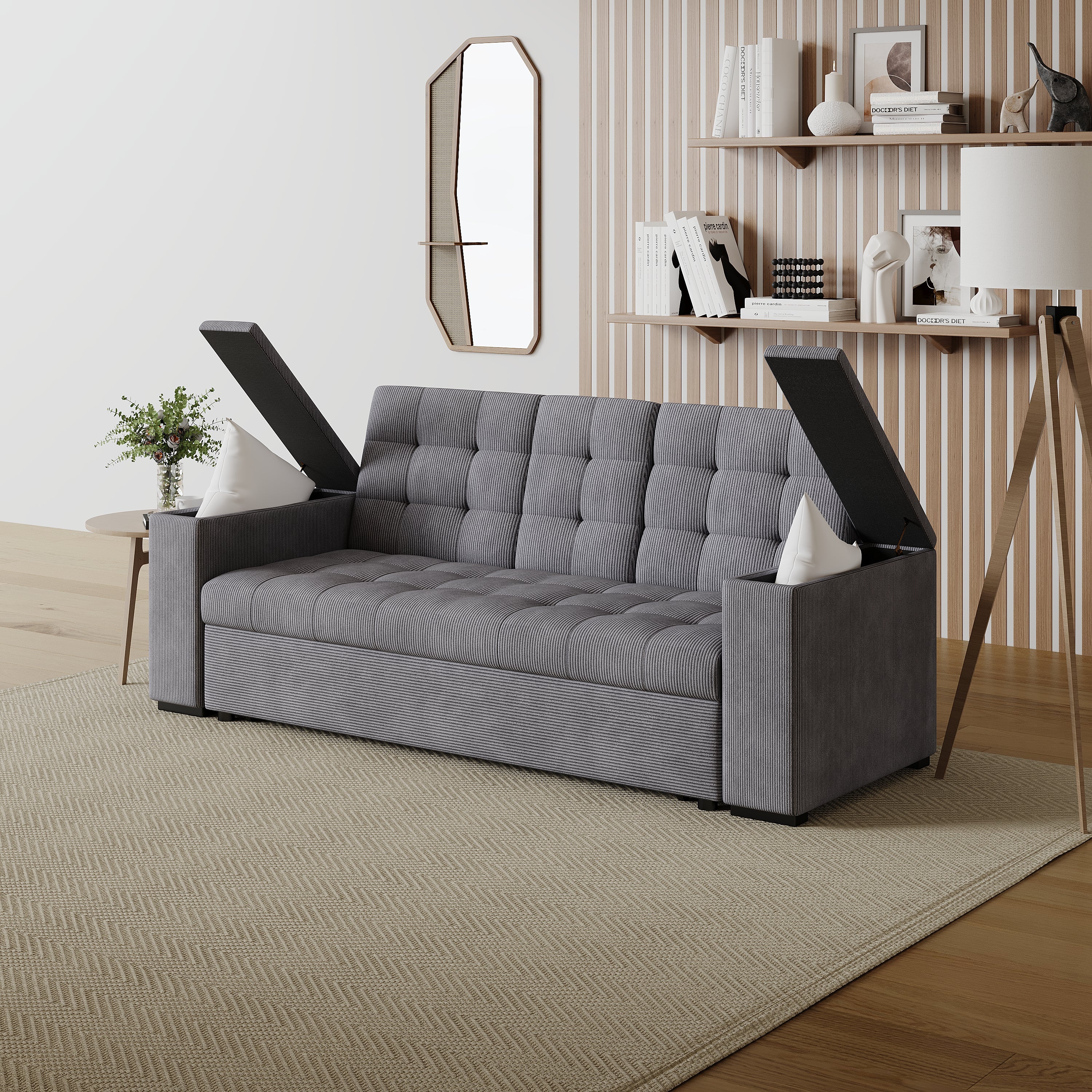 concept-usine-noho-canap-convertible-velours-c-tel-gris-clair image 5