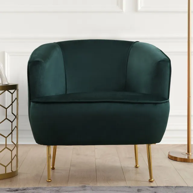 concept-usine-davis-fauteuil-velours-vert-pieds-dor-s-1-place image 1