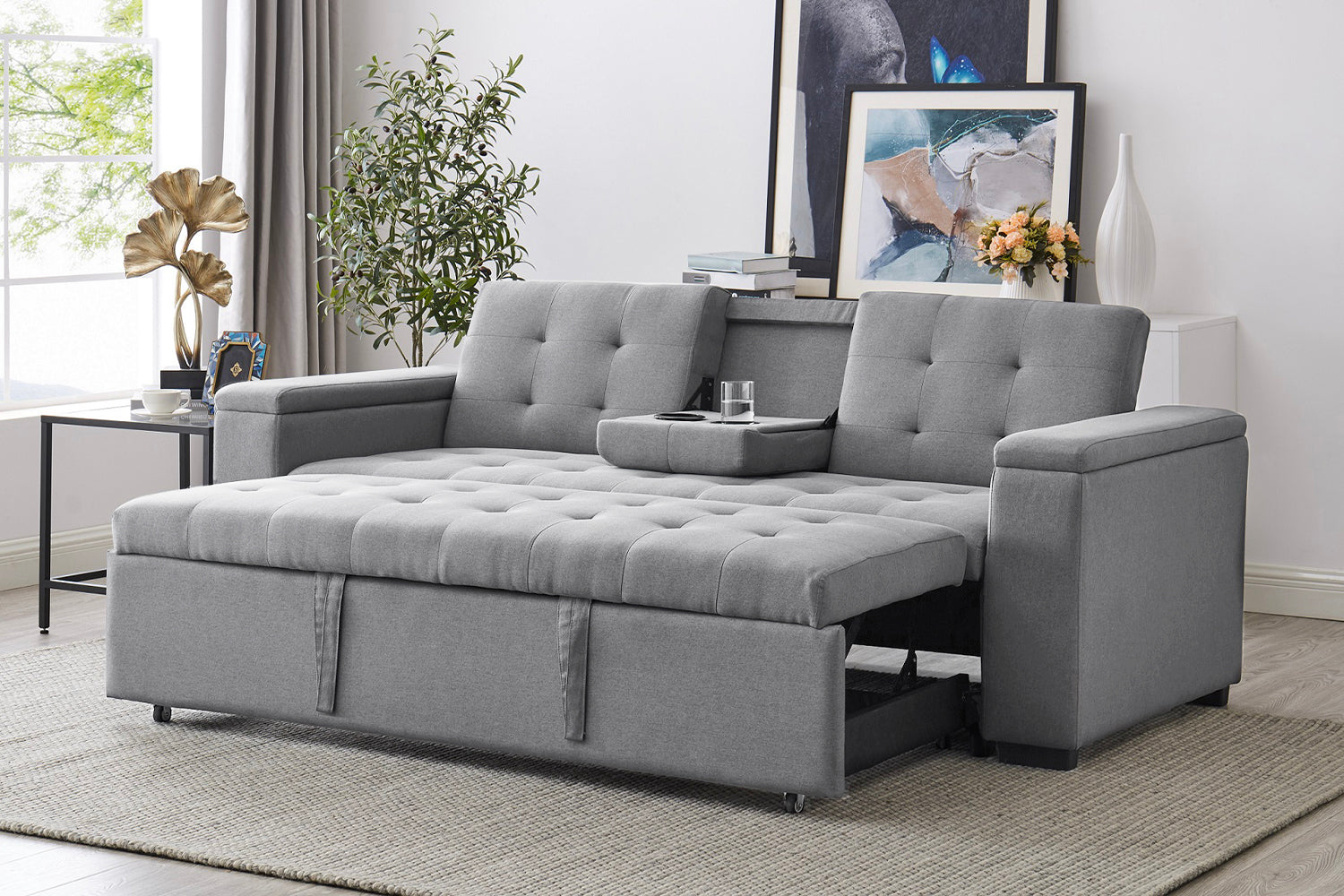 concept-usine-noho-canap-tissu-beige-3-places-convertible image 2