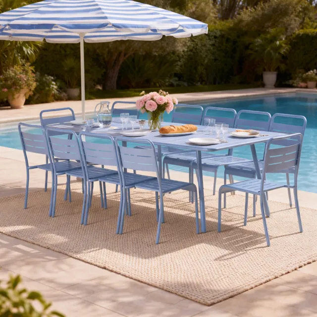 concept-usine-bergame-table-de-jardin-10-12-places-bleue image 1