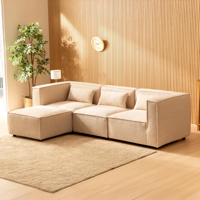 concept-usine-modular-canap-3-places-bouclette-beige image 1