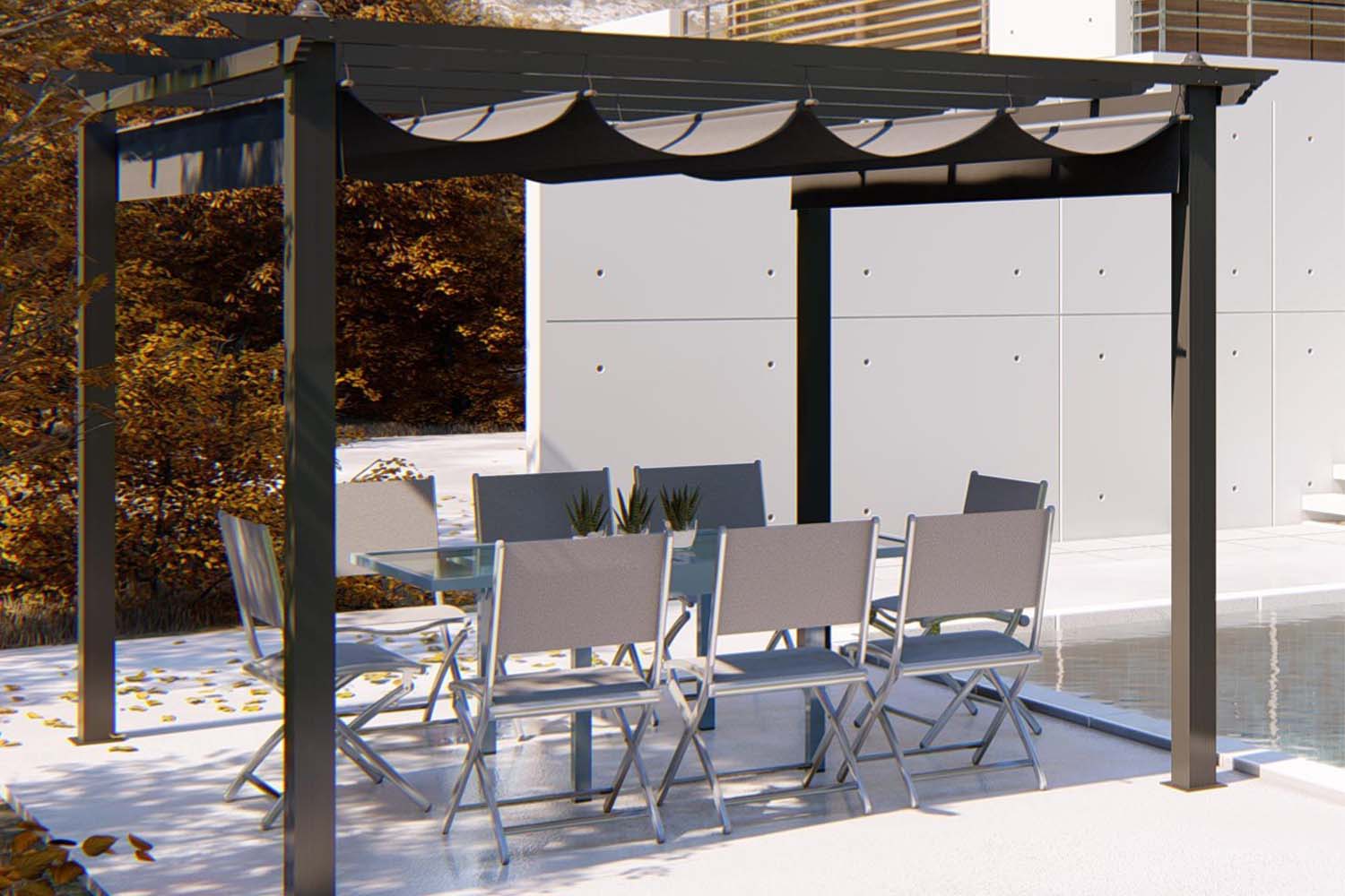 concept-usine-regia-pergola-aluminium-3x3m-gris-autoportante image 3