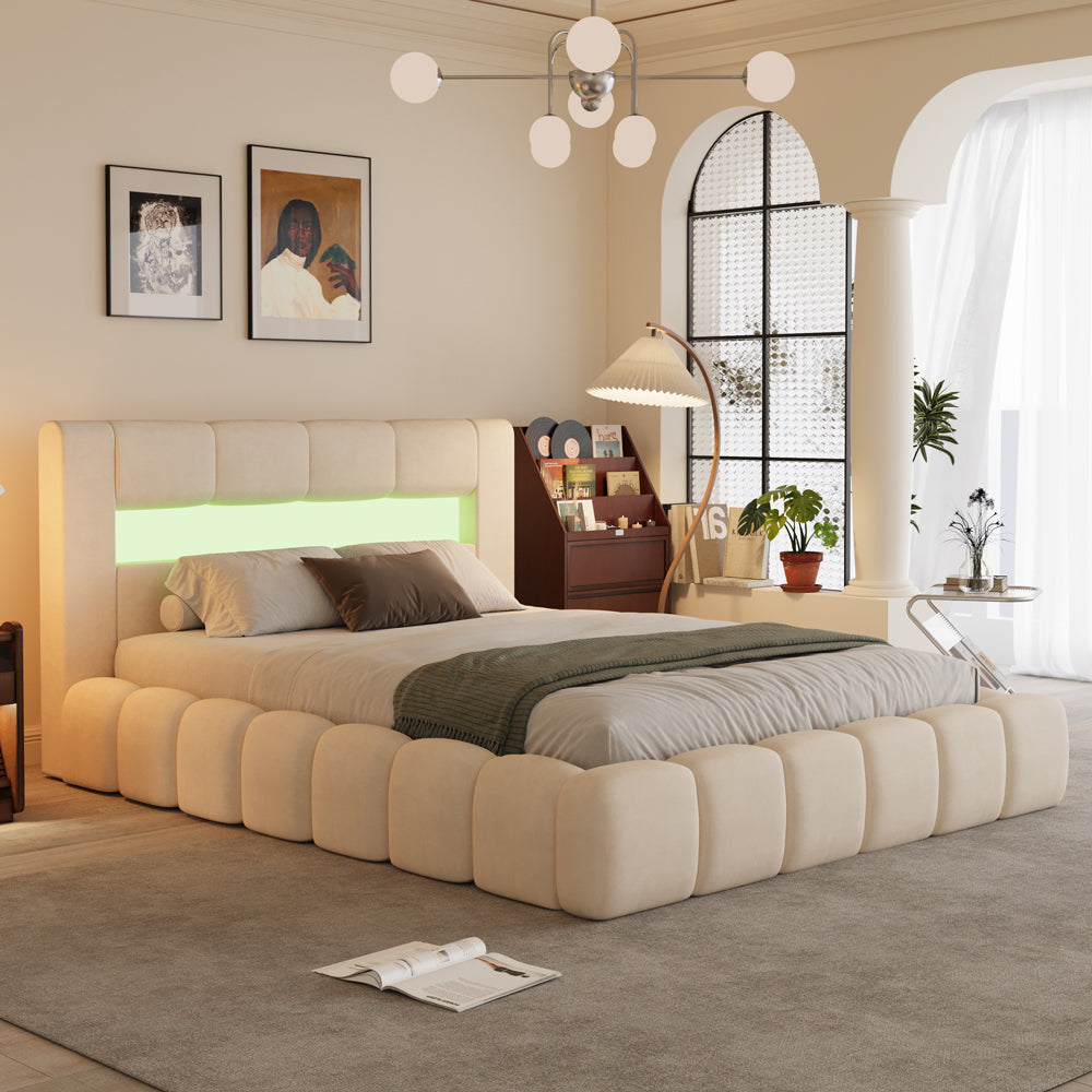 concept-usine-omaha-lit-coffre-160x200-led-velours-beige image 1