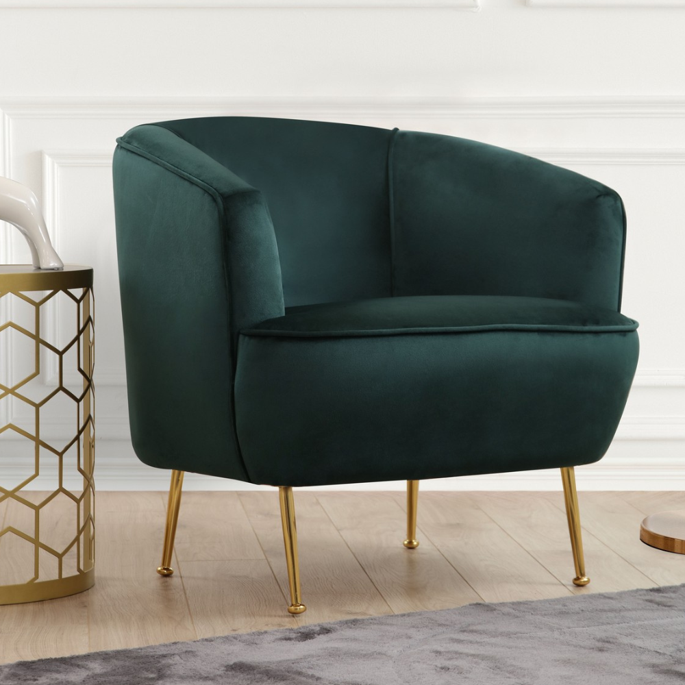 concept-usine-davis-fauteuil-velours-vert-pieds-dor-s-1-place image 2