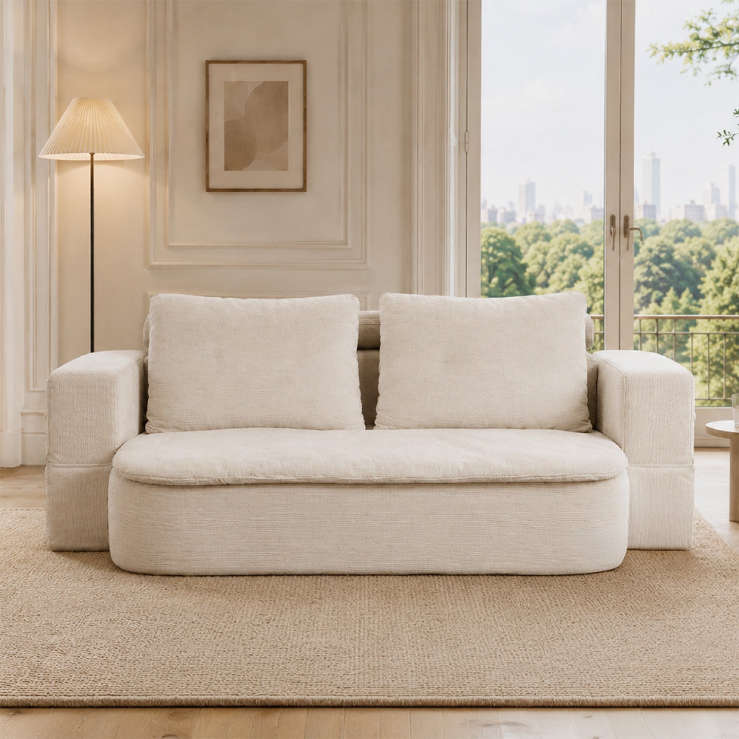 concept-usine-watford-canap-convertible-velours-beige-3-places image 2