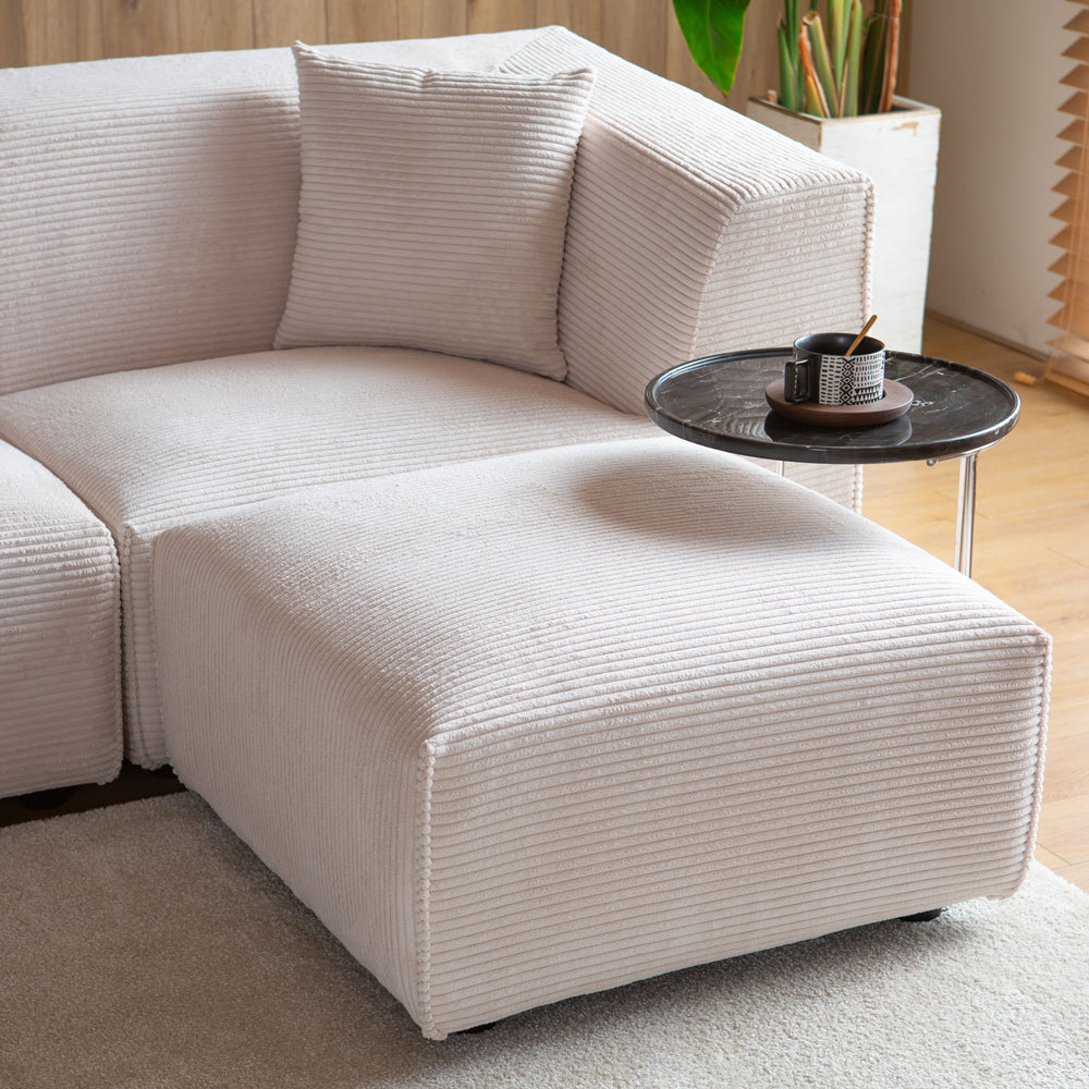 concept-usine-monroe-canap-velours-c-tel-beige-3-places-avec-pouf image 4