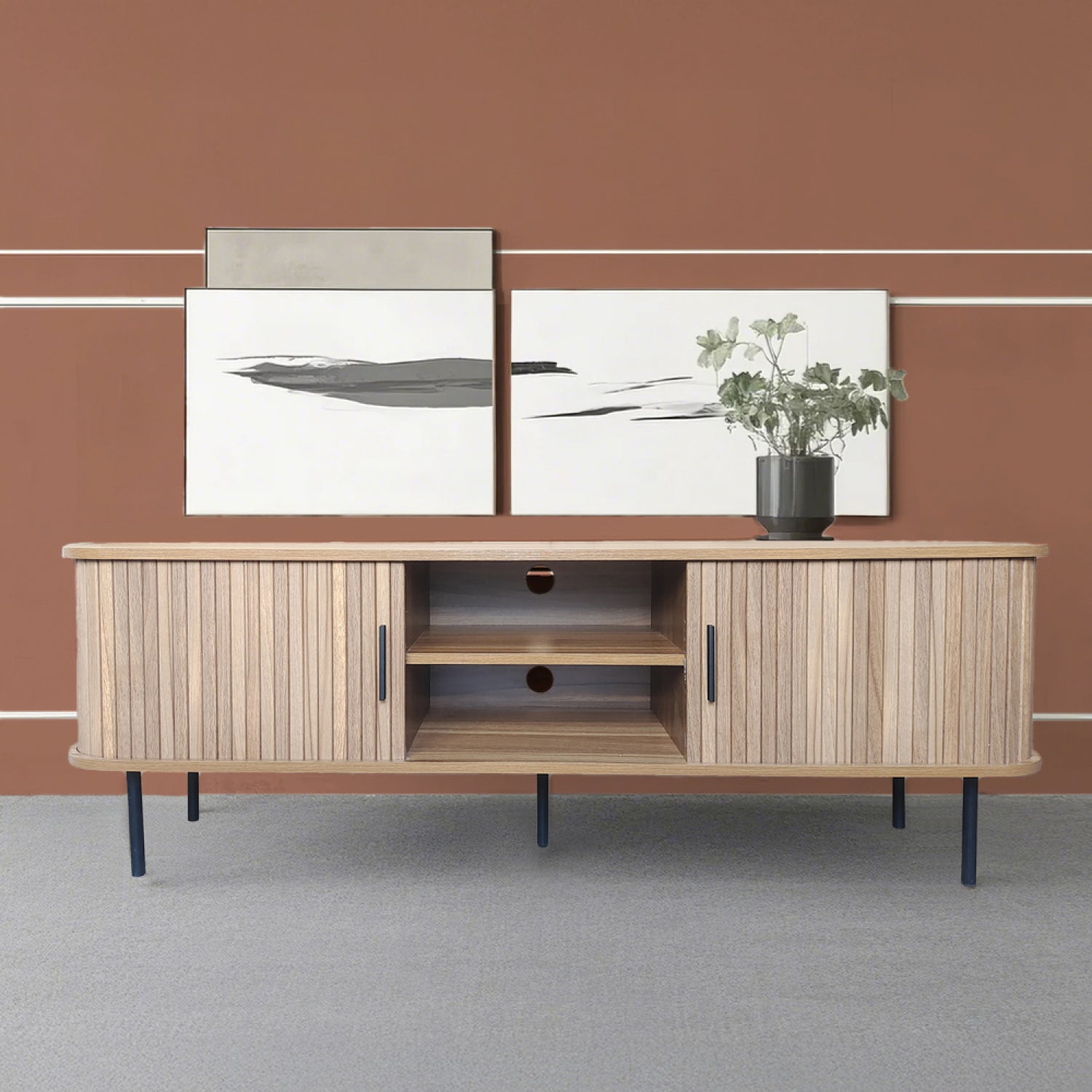 concept-usine-manado-meuble-tv-bois-cannel-140-cm-portes image 1