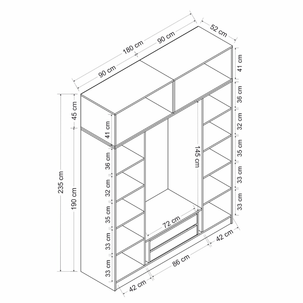 concept-usine-foch-dressing-blanc-180-cm-avec-penderie image 8
