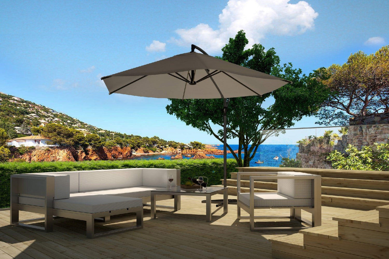 concept-usine-porticcio-parasol-d-port-gris-300-cm-inclinable image 5