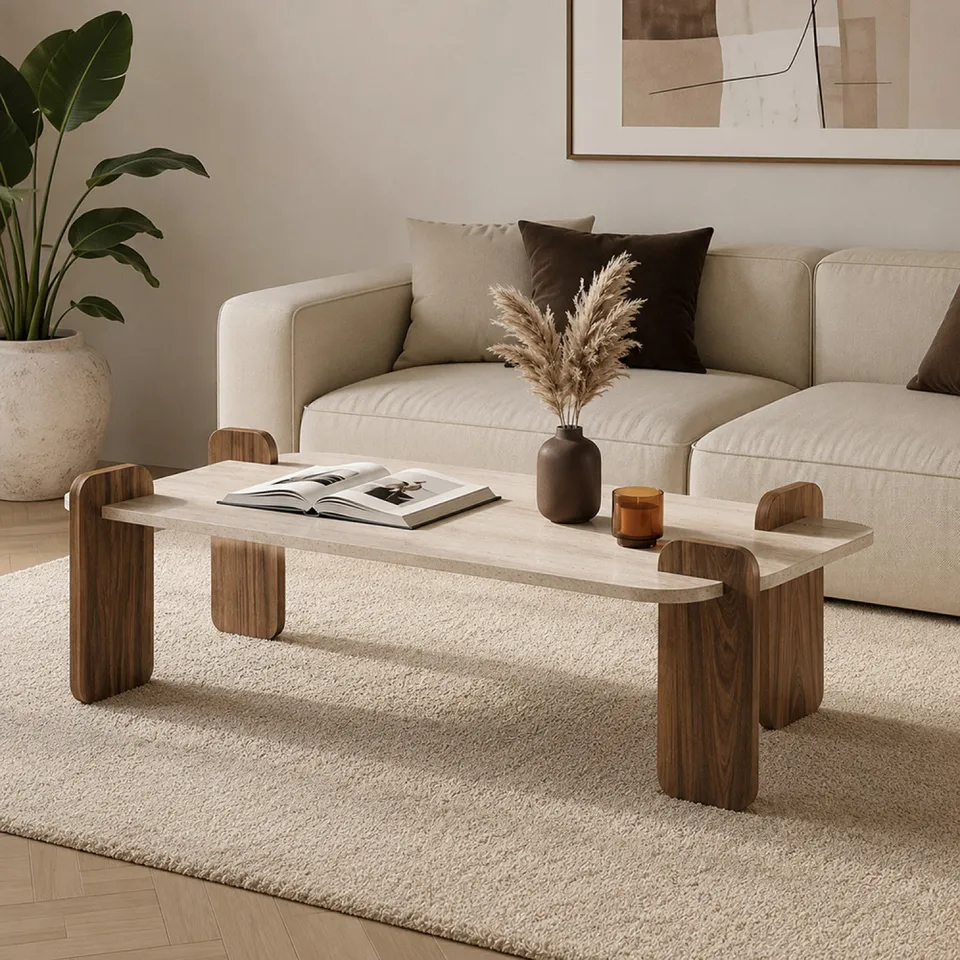 concept-usine-sita-table-basse-travertin-beige-120-cm image 1
