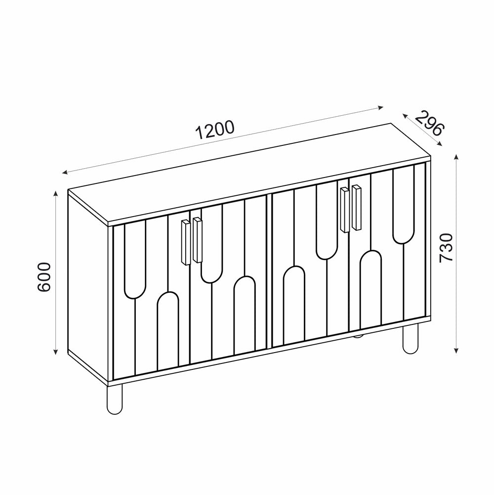 concept-usine-vinci-buffet-120-cm-bois-clair-4-portes image 6
