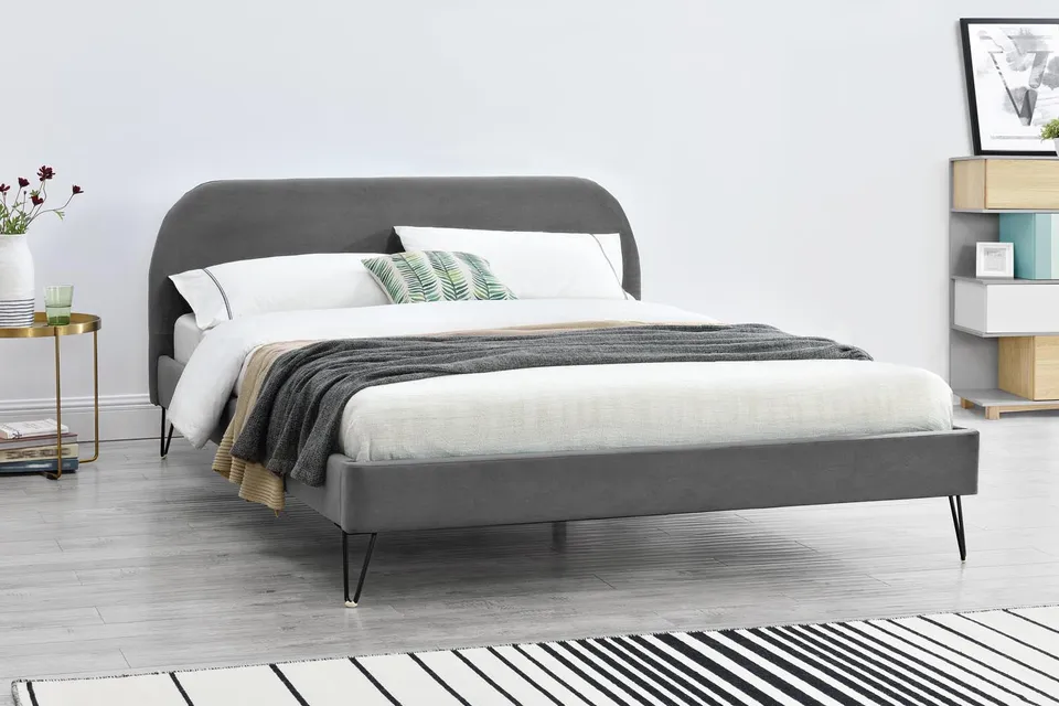 concept-usine-phoenix-lit-160x200-velours-gris-queen-size image 1