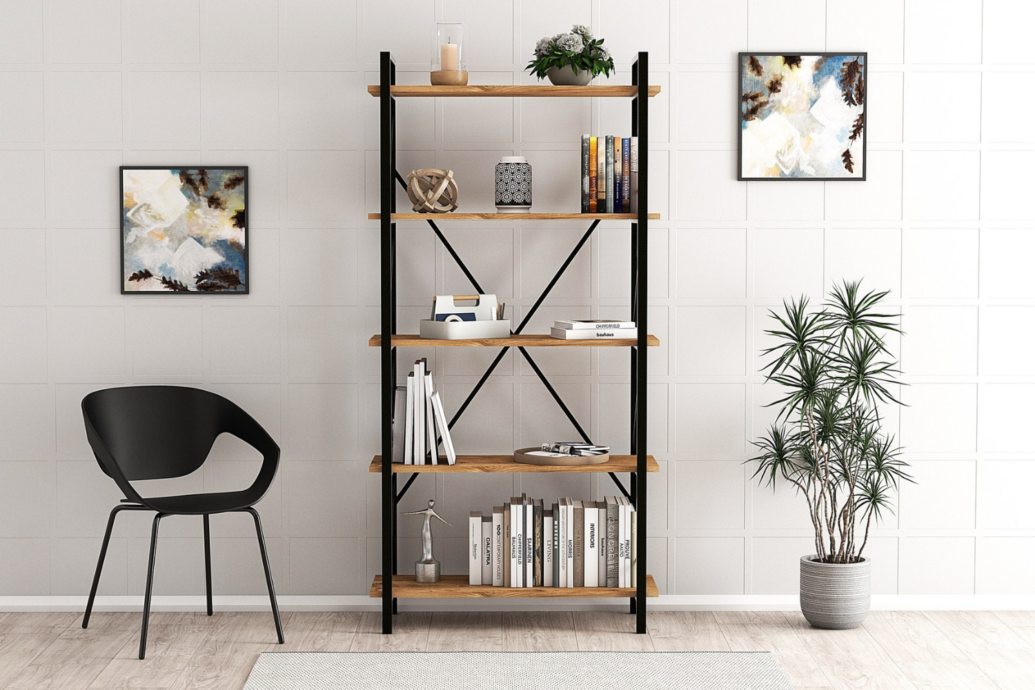 concept-usine-fani-biblioth-que-bois-et-noir-5-tag-res image 3