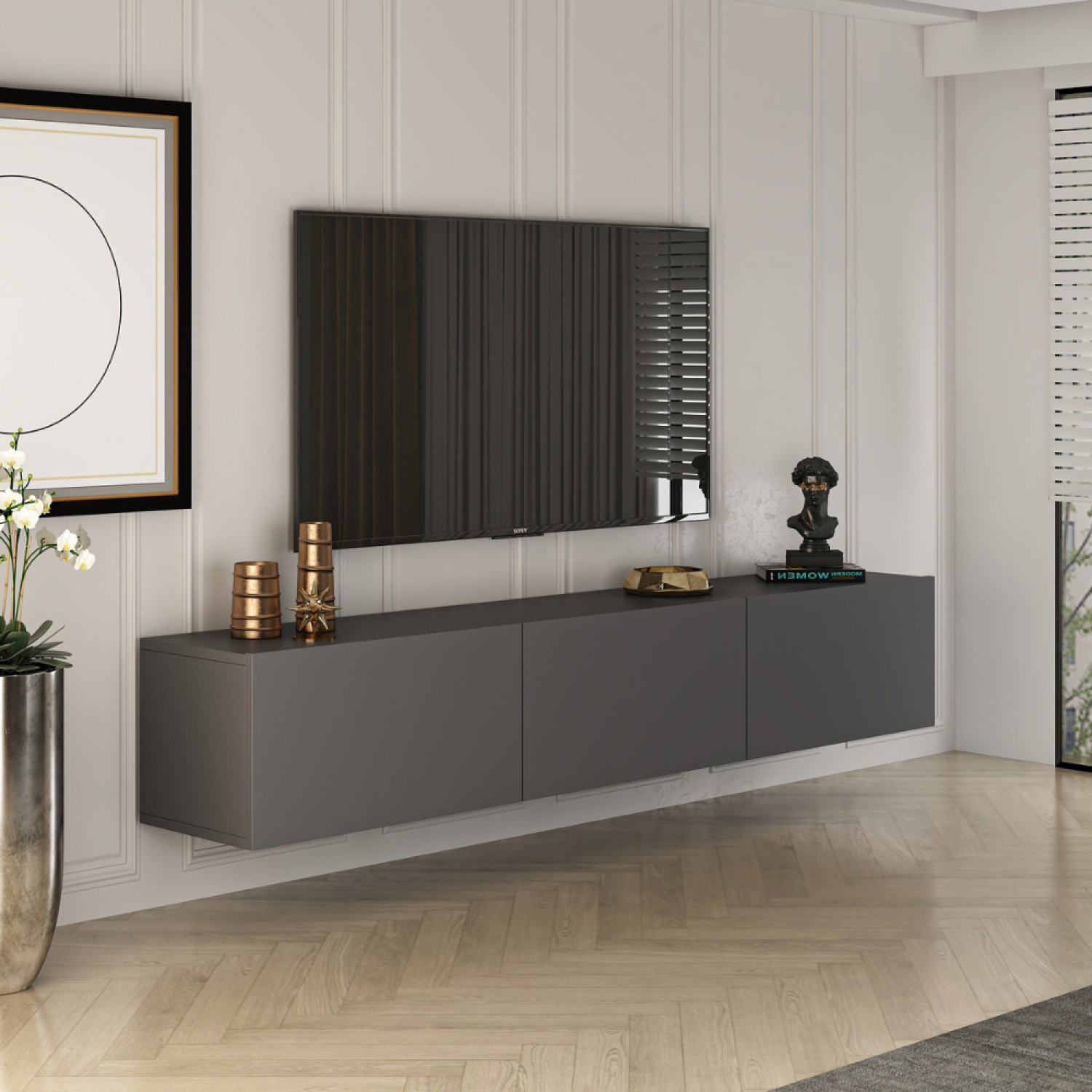 concept-usine-hal-meuble-tv-suspendu-gris-anthracite-150-cm image 1