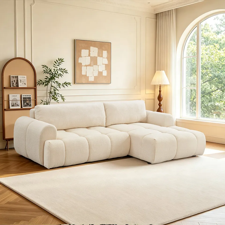 concept-usine-palms-canap-convertible-tissu-bouclette-beige image 1