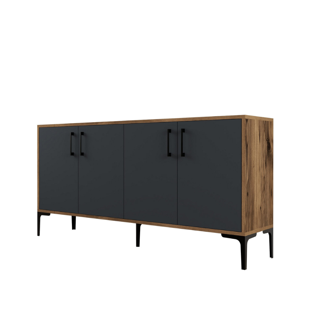 concept-usine-arkel-buffet-160-cm-bois-gris-avec-portes image 4